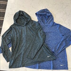 Nike Dri-FIT Legend Hooded Performance Lightweight Long SleeveTops 1X Set of (2)